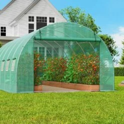Walk-in Tunnel Greenhouse 19.4 X 9.7 X 6.5 Ft. Hoop House Greenhouse Tunnel, Plant Hot House With Galvanized Steel Frame -Vevor vevor portable greenhouses sdxws20x10x7u1nj3v0 31 1000