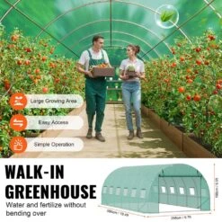 Walk-in Tunnel Greenhouse 19.4 X 9.7 X 6.5 Ft. Hoop House Greenhouse Tunnel, Plant Hot House With Galvanized Steel Frame -Vevor vevor portable greenhouses sdxws20x10x7u1nj3v0 44 1000