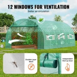 Walk-in Tunnel Greenhouse 19.4 X 9.7 X 6.5 Ft. Hoop House Greenhouse Tunnel, Plant Hot House With Galvanized Steel Frame -Vevor vevor portable greenhouses sdxws20x10x7u1nj3v0 fa 1000