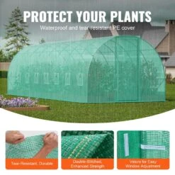 Walk-in Tunnel Greenhouse 27.4 X 9. 5 X 7.4 Ft. Hoop House Greenhouse Tunnel Plant Hot House With Galvanized Steel Frame -Vevor vevor portable greenhouses sdxws28x10x7pc4tov0 4f 1000