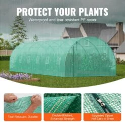 Walk-in Tunnel Greenhouse 29.2 X 9.7 X 6.5 Ft. Hoop House Greenhouse Tunnel, Plant Hot House With Galvanized Steel Frame -Vevor vevor portable greenhouses sdxws30x10x7ldoyev0 4f 1000