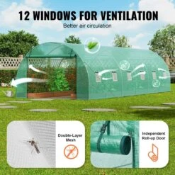 Walk-in Tunnel Greenhouse 29.2 X 9.7 X 6.5 Ft. Hoop House Greenhouse Tunnel, Plant Hot House With Galvanized Steel Frame -Vevor vevor portable greenhouses sdxws30x10x7ldoyev0 fa 1000