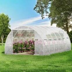 Walk-in Tunnel Greenhouse 10 Ft. W X 20 Ft. D X 7 Ft. H Portable Plant Greenhouse With Zippered Doors & Roll-up Windows -Vevor vevor portable greenhouses ydsdws20107ftybyxv0 31 1000