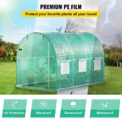 Walk-in Tunnel Greenhouse 10 Ft. D X 7 Ft. W X 7 Ft. H Portable Plant Greenhouse With Galvanized Steel Hoops, Green -Vevor vevor portable greenhouses ydsdwsl1077ftkhd5v0 1f 1000