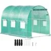 Walk-in Tunnel Greenhouse 10 Ft. D X 7 Ft. W X 7 Ft. H Portable Plant Greenhouse With Galvanized Steel Hoops, Green -Vevor vevor portable greenhouses ydsdwsl1077ftkhd5v0 64 1000