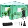 12 Ft. X 8 Ft. X 8 Ft. Pop-Up Greenhouse PE Cover And Steel Construction Walk-in Greenhouse With Doors And Windows