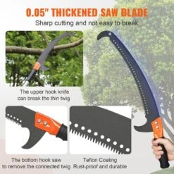 Manual Pole Saw, 7.3-27 Ft. Tree Pruner With 20 In. Steel Blade Pruning Saw, 8 Fiberglass Poles, 2025 Upgrade -Vevor vevor pruning saws sdgzjbxzzk8m8dkwov0 250717 1f 1000