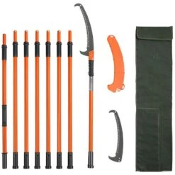 Manual Pole Saw, 7.3-27 Ft. Tree Pruner With 20 In. Steel Blade Pruning Saw, 8 Fiberglass Poles, 2025 Upgrade