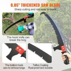 58.8- 240 In. Aluminum Pruning Saw Extendable Tree Pruner, With Light-Weight Alloy Handle, Manual Pole Saw -Vevor vevor pruning saws sdgzjlhjss6m55fpjv0 1f 1000