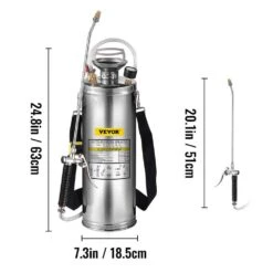 3 Gal. Stainless Steel Sprayer Adjustable Nozzle Hand Pump Sprayer Set With 20 In. Wand, Handle And 3ft. Reinforced Hose -Vevor vevor pump sprayers pwqbxg10l00000001v0 76 1000