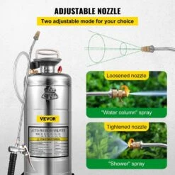 3.5 Gal. Stainless Steel Sprayer Adjustable Nozzle Hand Pump Sprayer With Pressure Gauge And Safety Valve For Gardening -Vevor vevor pump sprayers pwqbxg12l00000001v0 1f 1000