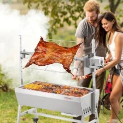 Upgrade Rotisserie Grill, 35 In. 90 Lbs. Capacity, BBQ Whole Charcoal Spit Grill, Electric 42 Watt Motor Roaster -Vevor vevor rotisseries ddxzkj35yccgs1endv1 31 1000