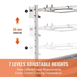 Upgrade Rotisserie Grill, 35 In. 90 Lbs. Capacity, BBQ Whole Charcoal Spit Grill, Electric 42 Watt Motor Roaster -Vevor vevor rotisseries ddxzkj35yccgs1endv1 44 1000