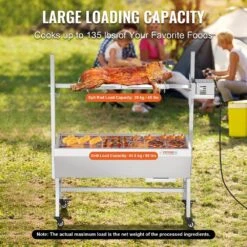 Upgrade Rotisserie Grill, 35 In. 90 Lbs. Capacity, BBQ Whole Charcoal Spit Grill, Electric 42 Watt Motor Roaster -Vevor vevor rotisseries ddxzkj35yccgs1endv1 4f 1000