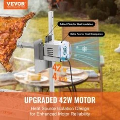 Upgrade Rotisserie Grill, 35 In. 90 Lbs. Capacity, BBQ Whole Charcoal Spit Grill, Electric 42 Watt Motor Roaster -Vevor vevor rotisseries ddxzkj35yccgs1endv1 c3 1000