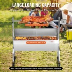Rotisserie Grill With Windscreen, BBQ Whole Charcoal Spit Grill, 46 In. 132 Lbs. Capacity, Electric 52 Watt Roaster 12 Rotisserie Grill With Windscreen, BBQ Whole Charcoal Spit Grill, 46 In. 132 Lbs. Capacity, Electric 52 Watt Roaster -Vevor vevor rotisseries ddxzkj46inchfxnc2v1 4f 1000