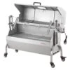 Rotisserie Grill With Hooded Cover, BBQ Whole Charcoal Spit Grill, 46 In. 132 Lbs. Capacity, Electric 52-Watt Roaster