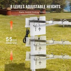 Electric BBQ Rotisserie Grill Kit, 46 In. 90 Lbs. Capacity, Automatic 42 Watt Height Adjustable Universal Stand, Kit -Vevor vevor rotisseries ddxzkj46inchg2dvev1 1f 1000