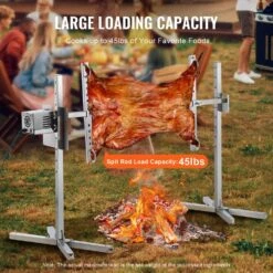 Electric BBQ Rotisserie Grill Kit, 46 In. 90 Lbs. Capacity, Automatic 42 Watt Height Adjustable Universal Stand, Kit -Vevor vevor rotisseries ddxzkj46inchg2dvev1 4f 1000