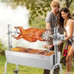 Rotisserie Grill, BBQ Whole Pig Lamb Goat Charcoal Spit Grill, 46 In. 132 Lbs. Capacity, Electric 52-Watt Motor Roaster -Vevor vevor rotisseries ddxzkj46inchj1cppv1 31 1000