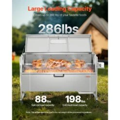 60-Watt Rotisserie Grill With Hooded Cover, 56 In. Pig Lamb Goat Rotisserie Grill Roaster, 286 Lbs. Capacity -Vevor vevor rotisseries ddxzkj56ycqg19z70v1 4f 1000