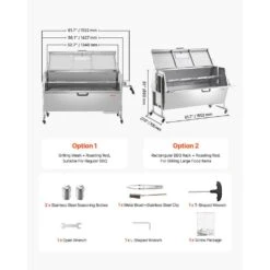 60-Watt Rotisserie Grill With Hooded Cover, 56 In. Pig Lamb Goat Rotisserie Grill Roaster, 286 Lbs. Capacity -Vevor vevor rotisseries ddxzkj56ycqg19z70v1 76 1000