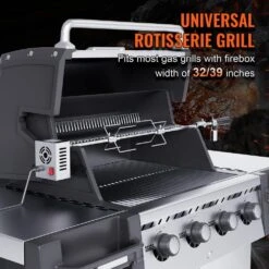 Universal Grill Rotisserie Kit For Grills Electric BBQ Grill W/110-Volt 9 W Motor Stainless Steel Automatic Grilling Kit -Vevor vevor rotisseries dgkcd32379w26xf9cv1 fa 1000