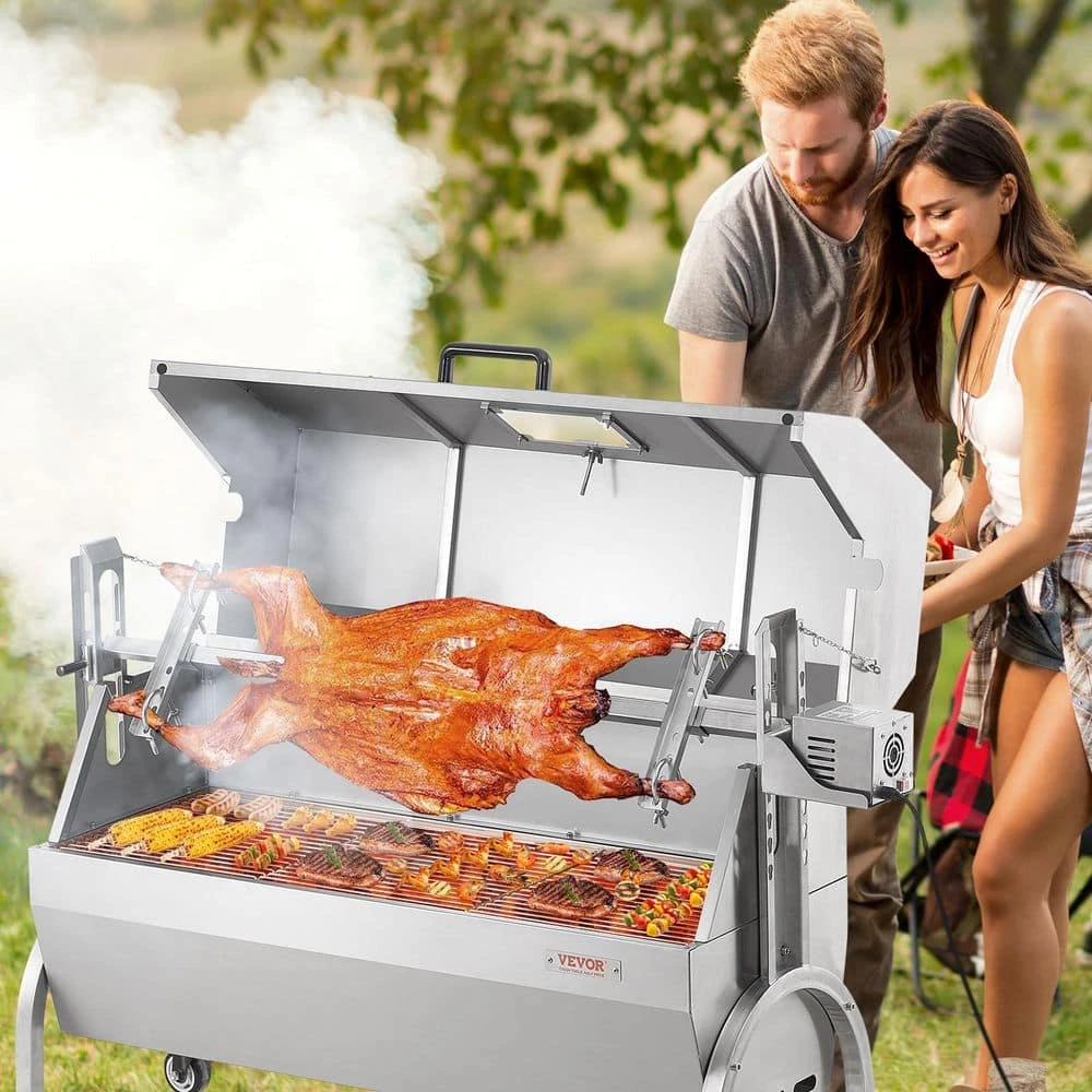 Stainless Steel Rotisserie Grill With Hooded Cover BBQ Whole Pig Lamb Goat Charcoal Spit Grill 10 Stainless Steel Rotisserie Grill With Hooded Cover BBQ Whole Pig Lamb Goat Charcoal Spit Grill - Image 8