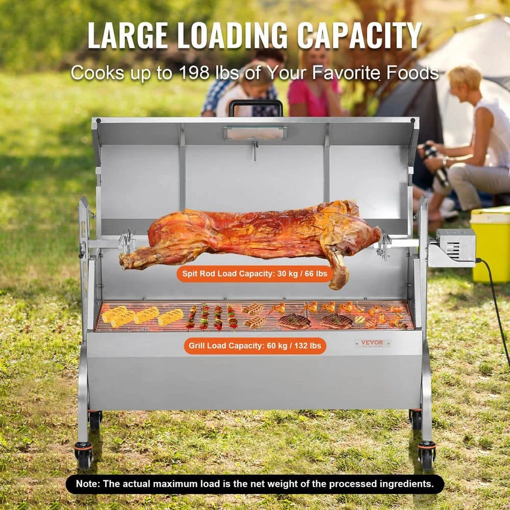 Stainless Steel Rotisserie Grill With Hooded Cover BBQ Whole Pig Lamb Goat Charcoal Spit Grill 5 Stainless Steel Rotisserie Grill With Hooded Cover BBQ Whole Pig Lamb Goat Charcoal Spit Grill - Image 3