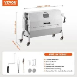 Stainless Steel Rotisserie Grill With Hooded Cover BBQ Whole Pig Lamb Goat Charcoal Spit Grill 16 Stainless Steel Rotisserie Grill With Hooded Cover BBQ Whole Pig Lamb Goat Charcoal Spit Grill -Vevor vevor rotisseries hlkd4650w60kgcmnmv1 76 1000