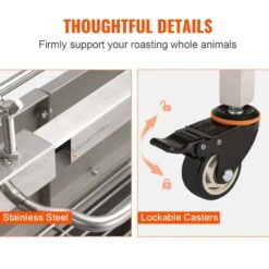 Stainless Steel Rotisserie Grill 46 In. Pig Rotisserie Roaster 50 W Motor Lamb Rotisserie System -Vevor vevor rotisseries hlkd4650w60kgvpl0v1 44 1000