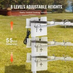 Electric BBQ Rotisserie Grill Kit 46 In. Heavy Duty Grilling Kit With Height Adjustable Universal Roaster Stand -Vevor vevor rotisseries xknn4640w40kgro55v1 1f 1000