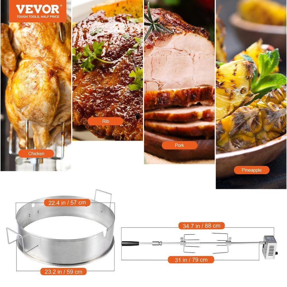 Universal Rotisserie Ring Kit For 22 In. Charcoal Kettle And Other Similar Grills Stainless Steel Kettle Rotisserie Kit 9 Universal Rotisserie Ring Kit For 22 In. Charcoal Kettle And Other Similar Grills Stainless Steel Kettle Rotisserie Kit - Image 7