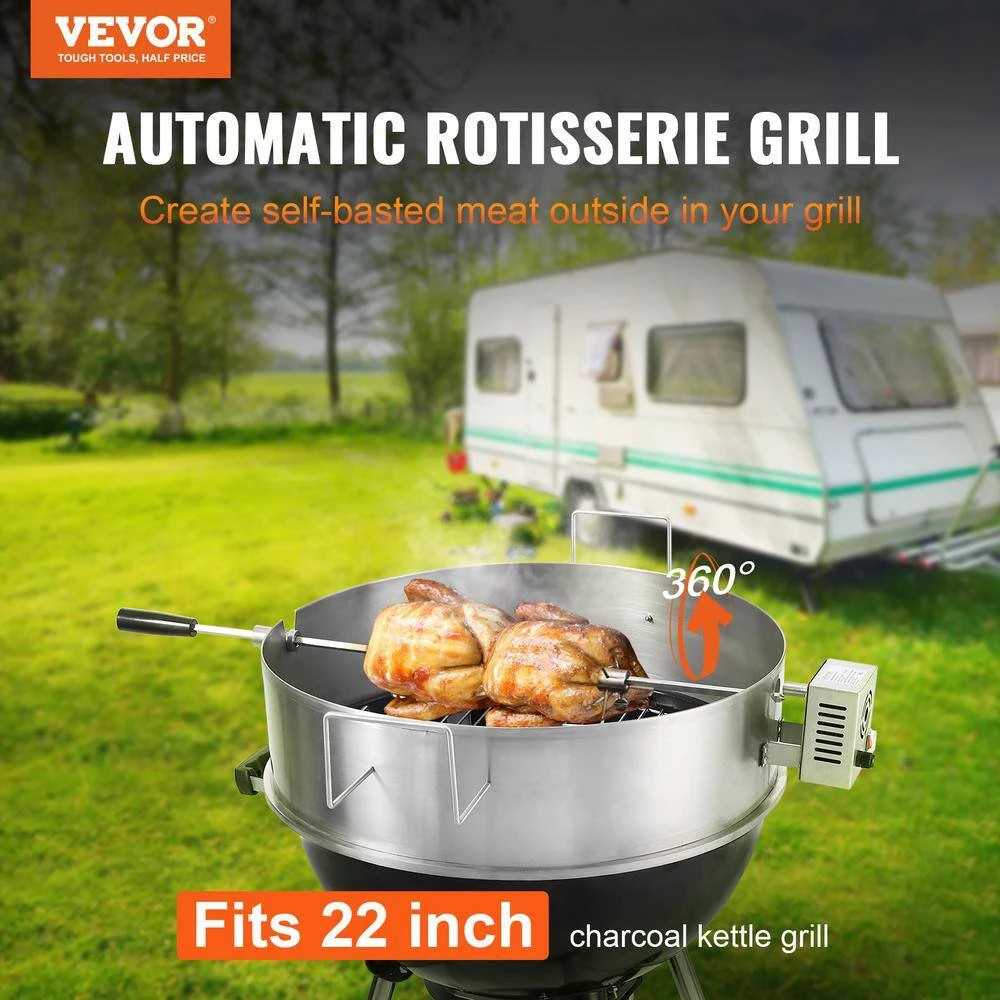 Universal Rotisserie Ring Kit For 22 In. Charcoal Kettle And Other Similar Grills Stainless Steel Kettle Rotisserie Kit 4 Universal Rotisserie Ring Kit For 22 In. Charcoal Kettle And Other Similar Grills Stainless Steel Kettle Rotisserie Kit - Image 2