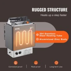 Sauna Heater 3KW 220-Volt Electric Sauna Stove With 3h Timer And Adjustable Temp For Max. Steam Bath Sauna Heater -Vevor vevor sauna accessories dssnlnk3kwrv1lg7zv4 4f 1000