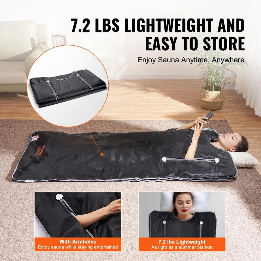 Sauna Blanket For Detoxification 5 To 60 Minutes Timer 1-Person Indoor Fabric Frame Infrared Sauna With Time Display 5 Sauna Blanket For Detoxification 5 To 60 Minutes Timer 1-Person Indoor Fabric Frame Infrared Sauna With Time Display - Image 4