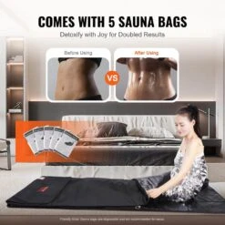 Sauna Blanket For Detoxification 1 To 6 Level Temp 1-Person Indoor Fabric Frame Infrared Sauna 75 In. X 35 In. Sauna Bag -Vevor vevor saunas hwsntnjb3575ut4udv1 fa 1000