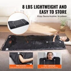 Sauna Blanket For Detoxification 1 To 6 Level Adjustable Temp 1-Person Indoor Fabric Frame Infrared Sauna Portable Sauna -Vevor vevor saunas hwsntnjb36764rd8iv1 1f 1000
