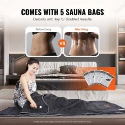 Sauna Blanket For Detoxification 1 To 6 Level Adjustable Temp 1-Person Indoor Fabric Frame Infrared Sauna Portable Sauna -Vevor vevor saunas hwsntnjb36764rd8iv1 fa 1000