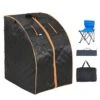 Portable Sauna Tent 1-Person Indoor Metal Frame Material 1050-Watt Infrared Sauna With Foldable Chair Storage Bag -Vevor vevor saunas yhwbxssn1050i3ew6v1 64 1000