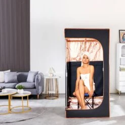 Portable Sauna Tent Full Size 1400-Watt 1-Person Indoor Steel Frame Infrared Sauna With Soothing Infrared Heated Therapy -Vevor vevor saunas yhwbxssn14000f6w8v1 31 1000