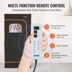 Portable Sauna Tent,1400 Watt Personal Sauna Kit For Home Spa,Time & Temperature Remote Control, Black -Vevor vevor saunas yhwbxssnqccs9jzufv1 1f 1000