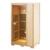 Far Infrared Wooden Sauna 1-Person Indoor Hemlock Sauna Infrared Sauna Spa With Tempered Glass Door 1140Watt Indoor Use