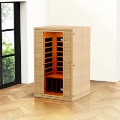 Far Infrared Wooden Sauna 2-Person Indoor Hemlock Room Home Spa Low EMF Far Infrared Sauna With Tempered Glass Door -Vevor vevor saunas yhwmzsnf2rtsr6juxv1 31 1000