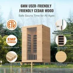 Far Infrared Wooden Sauna 2-Person Indoor Hemlock Room Home Spa Low EMF Far Infrared Sauna With Tempered Glass Door -Vevor vevor saunas yhwmzsnf2rtsr6juxv1 44 1000
