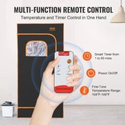 Portable Steam Sauna Tent 1-Person Indoor Metal Frame Material Portable Sauna 1600-Watt With Visible Window, Black -Vevor vevor saunas zqbxssn1600w7nbqqv1 44 1000