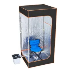 Portable Steam Sauna Tent 1-Person Indoor Metal Frame Material Portable Sauna 1600-Watt With Visible Window, Black
