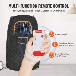 Compact Portable Steam Sauna Tent 1-Person Indoor Metal Frame Material Portable Sauna 1200-Watt With Chair Storage Bag -Vevor vevor saunas zqbxssnjcs10gt3xtv1 1f 1000