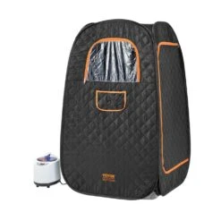 Compact Portable Steam Sauna Tent 1-Person Indoor Metal Frame Material Portable Sauna 1200-Watt With Chair Storage Bag