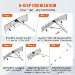 Snow Roof Rake 25 In. Blade Snow Removal Tool 21 Ft. Reach Aluminium Roof Shovel Roll Wheels Snow Blowers -Vevor vevor snow blower parts wdp21ycgbslhb0e8ev0 fa 1000